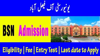 BS Nursing Admission 20242025 in university of Faisalabad  BSN Admission in TUF [upl. by Kehr205]