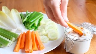 Cómo hacer crudités de verduras con salsa de queso roquefort [upl. by Carlin]