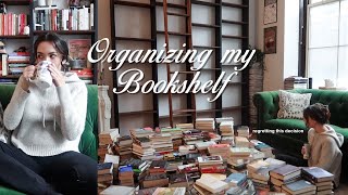 Reorganizing my Home Library  Bookshelf Tour [upl. by Nashner]