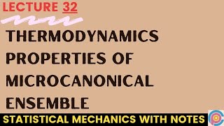 Thermodynamics properties of micro canonical ensemble [upl. by Correy]