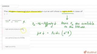 The oxygen Haemoglobin dissociation curve will show a right shift in case of [upl. by Ayotaj]