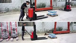 Portable Electric Forklift 15 Ton Hand mini electric lifter stacker forklift [upl. by Dasi790]