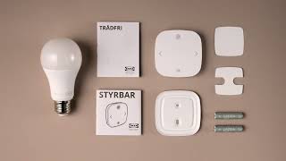 Install TRÅDFRI starter kit with STYRBAR remote control [upl. by Orvas]