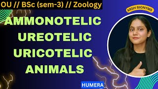 Ammonotelic  Ureotelic  Uricotelic animals  BSc Zoology sem 3  Osmania University humera [upl. by Acirret]