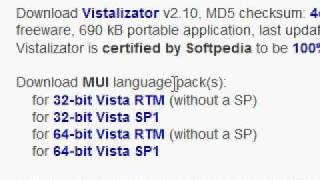 How to change language on all Vista amp Windows 7 versions Vistalizator [upl. by Lauralee]