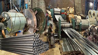 How To Make Stainless Steel Pipe In Factory  Mass production of steel pipes  Stainless Steel Pipes [upl. by Bluh]