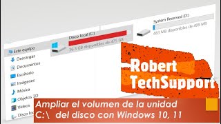 Ampliar el espacio en la unidad C de un disco particionado con windows [upl. by Ameen33]