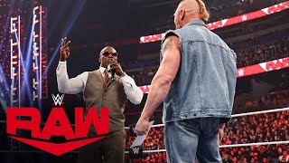 Brock Lesnar and Bobby Lashley set a fight date for WWE Elimination Chamber Raw Feb 6 2023 [upl. by Eleda679]