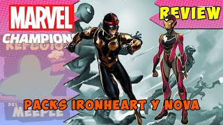 Unboxing Marvel Champions Ironheart y Nova  Review de los packs de héroe [upl. by Cyrilla513]