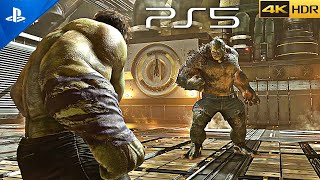 PS5 Marvels Avengers  Hulk Vs Abomination Boss Fight 4K HDR 60 FPS GAMEPLAY [upl. by Belinda]