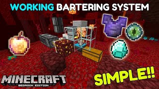 Automatic Bartering Farm Minecraft Bedrock  Bedrock Redstone Tutorial [upl. by Ahsote]