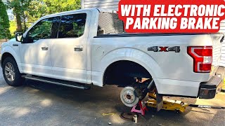 F150 Rear Brake Rotor and Pad Replacement With Electronic Parking Brake [upl. by Darra]