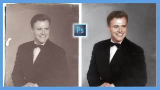 How to Repair and Colorize Old Photos Adobe Photoshop CC Tutorial [upl. by Letrice]