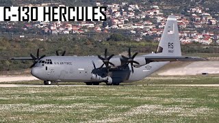 USAF LOCKHEED C130J HERCULES AMAZING CLOSEUP TAKEOFF [upl. by Wildee]