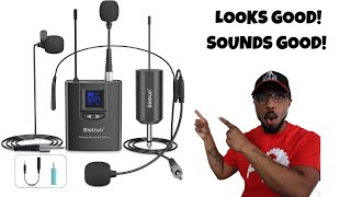 UHF Wireless Lavalier Lapel Microphone SystemHeadset MicStand Mic 165ft Range REVIEW [upl. by Annaes676]