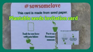 Plantable seeds invitation card  விதை திருமணபத்திரிக்கை நடுதல் [upl. by Kcirtemed]