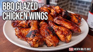 Grilled BBQ Chicken Wings on the Weber Kettle  Heath Riles BBQ [upl. by Cassiani]