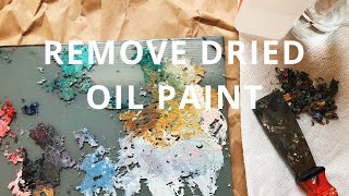 How I Clean a Messy Glass Oil Painting Palette  Oil Paint Palette Cleaning [upl. by Sivar]