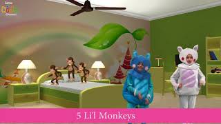 Five Little Monkeys With Lyrics  Fun And Learn   Nursery Rhymes Children [upl. by Yemrots]