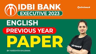 IDBI Executive 2023  IDBI Executive English Previous Year Question Paper  By Harshita Khurana [upl. by Alleahcim]