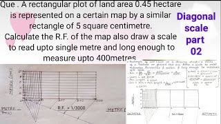 diagonal scale  engineering graphics diagonal scale  how to draw diagonal scale  questions [upl. by Lennard]