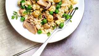 Recette  Risotto au crémant cèpes et pétoncles [upl. by Winna]