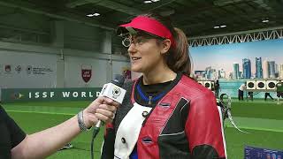 Interview Jeanette Hegg Duestad  Gold medal 50m Rifle 3PW  2023 Doha QAT  ISSF World Cup Final [upl. by Lorrayne]