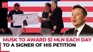 Elon Musk promises to award USD 1 million each day to Pennsylvania voters who sign his petition [upl. by Disario]