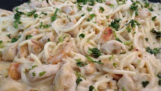 Espagueti con Pollo y Crema Súper Rica Espaqueti Mis Recetas Deliciosas espaguetipollocrema [upl. by Fayina]