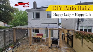 DIY transformation of our backyard natural stone patio and polycarbonate roofing [upl. by Loux125]