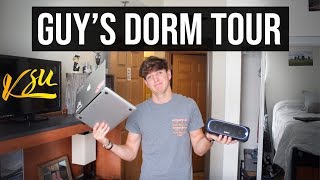 MUST HAVE Guide  College Guys Dorm Tour  Decoration AND Essentials [upl. by Baerl]