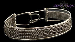 Wire Wrapping Tutorial Sterling Silver Woven Cuff Bracelet [upl. by Hceicjow]