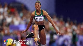 Thea LaFond takes gold in womens triple jump USAs Jasmine Moore wins bronze  Paris Olympics [upl. by Aelram]