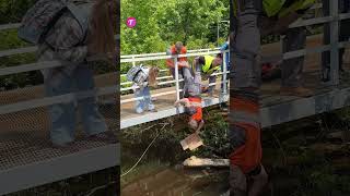 Rescue Operation Construction Workers Save Pet from Ditch shorts [upl. by Grier345]