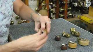 Antiques Hardware demonstration about how to add casters to a table leg [upl. by Yvel]