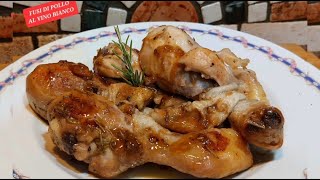 FUSI DI POLLO AL VINO BIANCO Ricetta facile semplice e gustosa [upl. by Arihsaj]