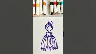 How to draw a Barbie doll drawings shortsfeed [upl. by Oigimer250]