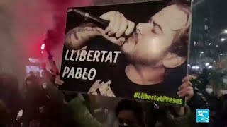 La detención del rapero Pablo Hasél provoca violentos disturbios en España [upl. by Ycam706]