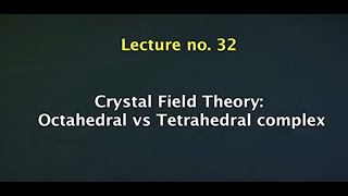 Crystal Field Theory Octahedral vs Tetrahedral Complex swayamprabha CH37SP [upl. by Thomasin]