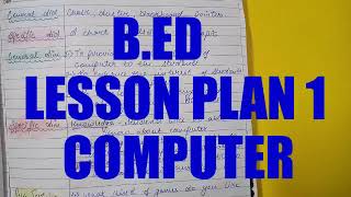 Bed Lesson Plan of computer 1Lesson plan of computer science [upl. by Toni]