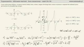 Wartości funkcji trygonometrycznych  kurs rozszerzony [upl. by Pelag]