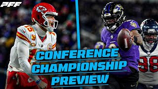 Chiefs vs Ravens NFL Conference Championship Game Preview  PFF [upl. by Arquit]