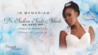 Dr Subira Hinds Funeral Service [upl. by Monto]