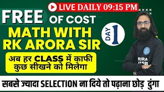 FREE OF COST  MATH WITH RK ARORA SIR  DAILY LIVE 0915 PM  DAY1  ARORA CLASSES BATHINDA [upl. by Laud]