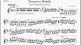 Bohm Perpetuo Mobile 85 BPM Slow Practice Violin and Piano Accompaniment Sheet Music Play Along [upl. by Maleki]