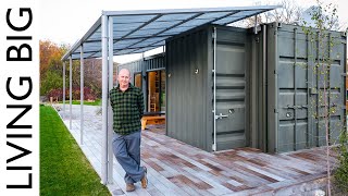 Modern Minimalist SHIPPING CONTAINER HOME With BumpOuts [upl. by Leamsi214]