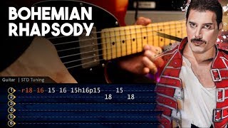 BOHEMIAN RHAPSODY Guitar SOLO TABS  Cover Guitarra Christianvib [upl. by Hayyikaz]