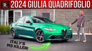 The 2024 Alfa Romeo Giulia Quadrifoglio Is A Ferocious Ferrari Powered Super Sedan [upl. by Dorfman]