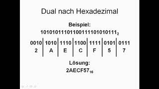 Guido Gerst Zahlensysteme umrechnen Dual und Hexadezimal [upl. by Enelyak]