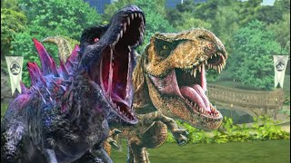 Rexy and Mortem Rex vs all raptor strike events too easy victory Jurassic World alive [upl. by Eimarej]